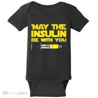 Diabetes May The Insulin Be With You Gift Baby Bodysuit thumb 0