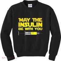 Diabetes May The Insulin Be With You Gift Kids Sweatshirt thumb 0