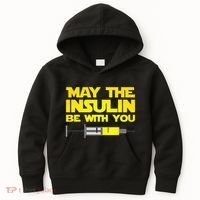 Diabetes May The Insulin Be With You Gift Kids Hoodie thumb 0