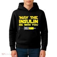 Diabetes May The Insulin Be With You Gift Kids Hoodie thumb 4