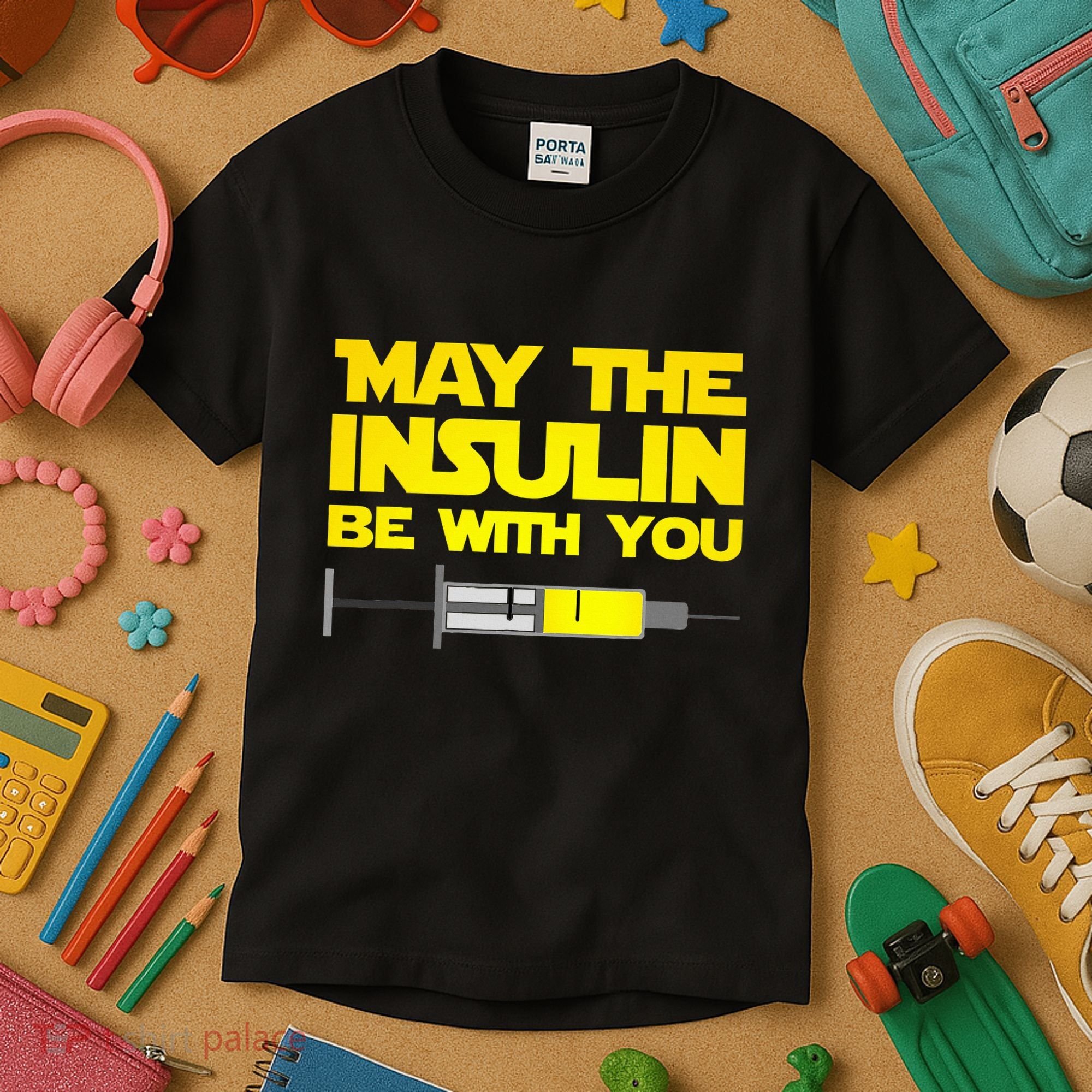 Diabetes May The Insulin Be With You Gift Kids T-Shirt