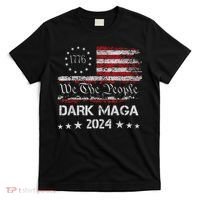 Dark Maga Trump 2024 Us Flag Vintage President Campaign T-Shirt thumb 0