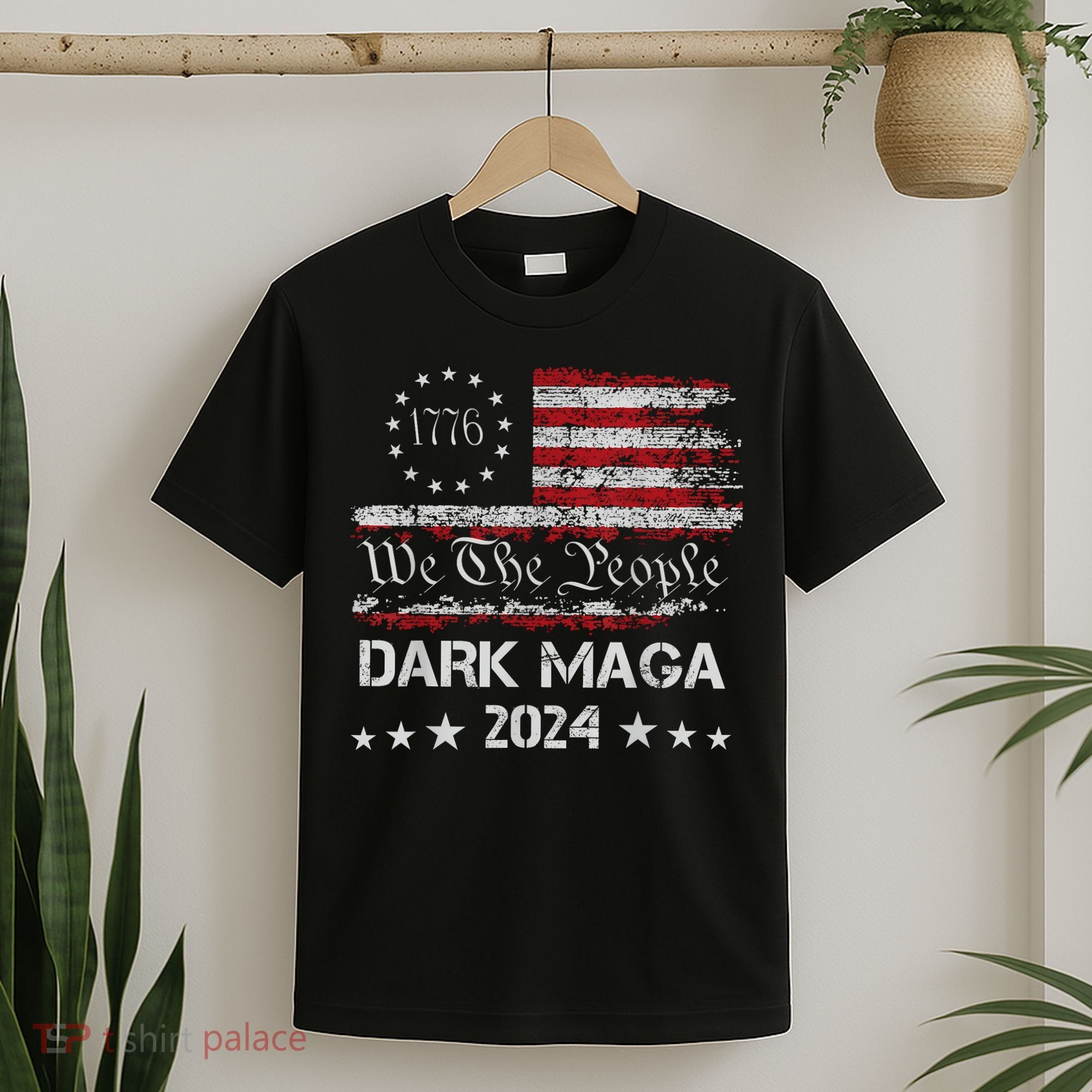 Dark Maga Trump 2024 Us Flag Vintage President Campaign T-Shirt