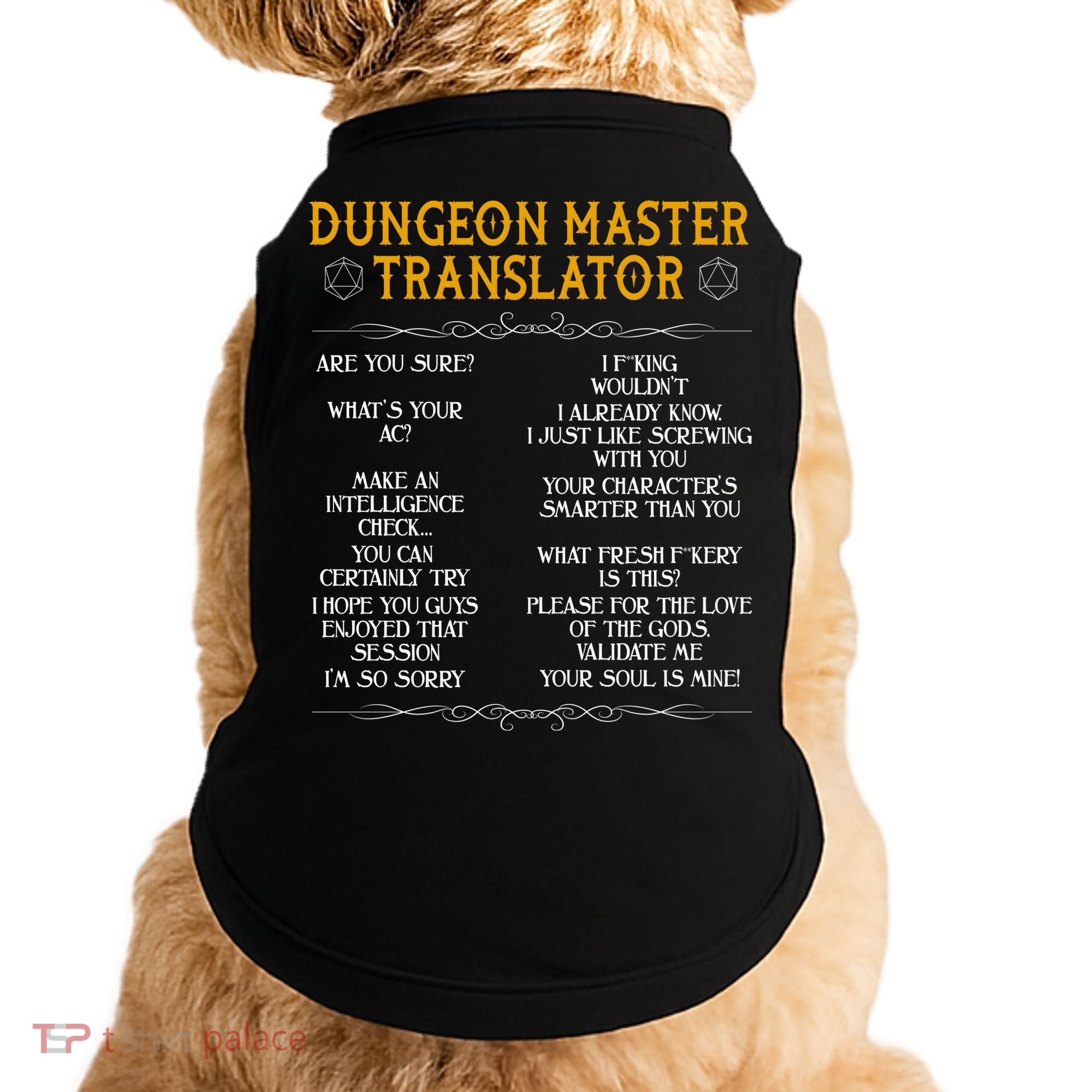 Dungeon Master Translator Funny Doggie Tank