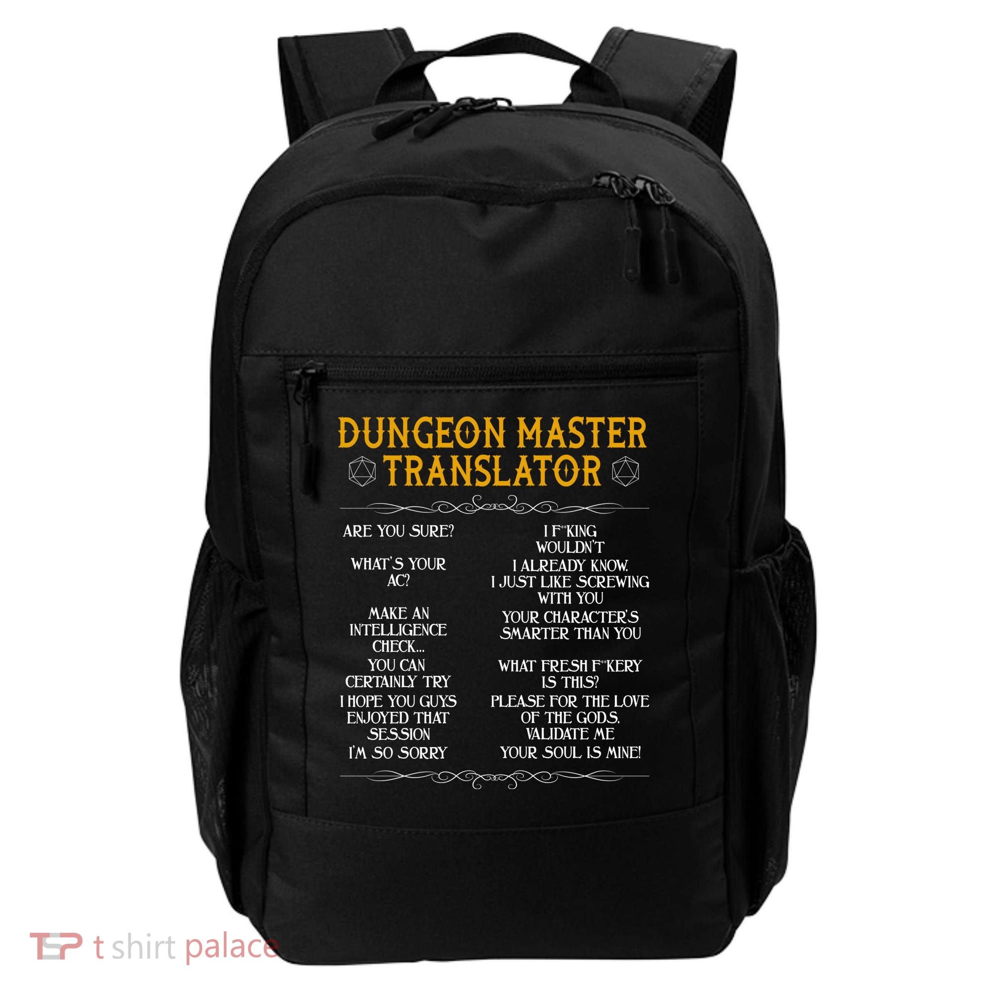 Dungeon Master Translator Funny Backpack