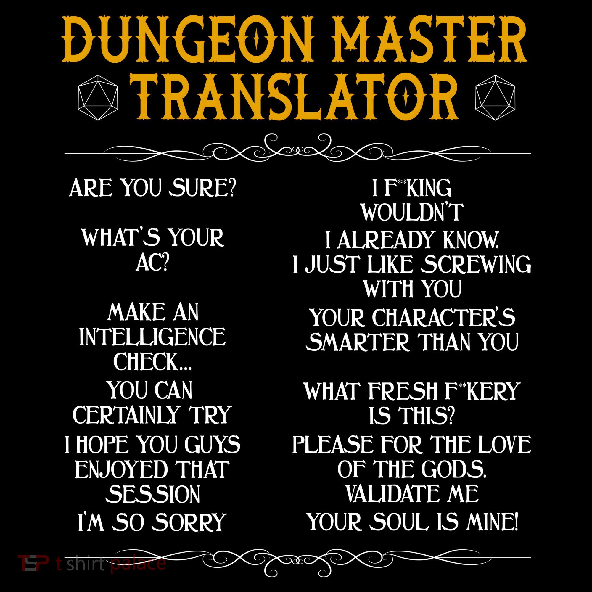 Dungeon Master Translator Funny Ornament