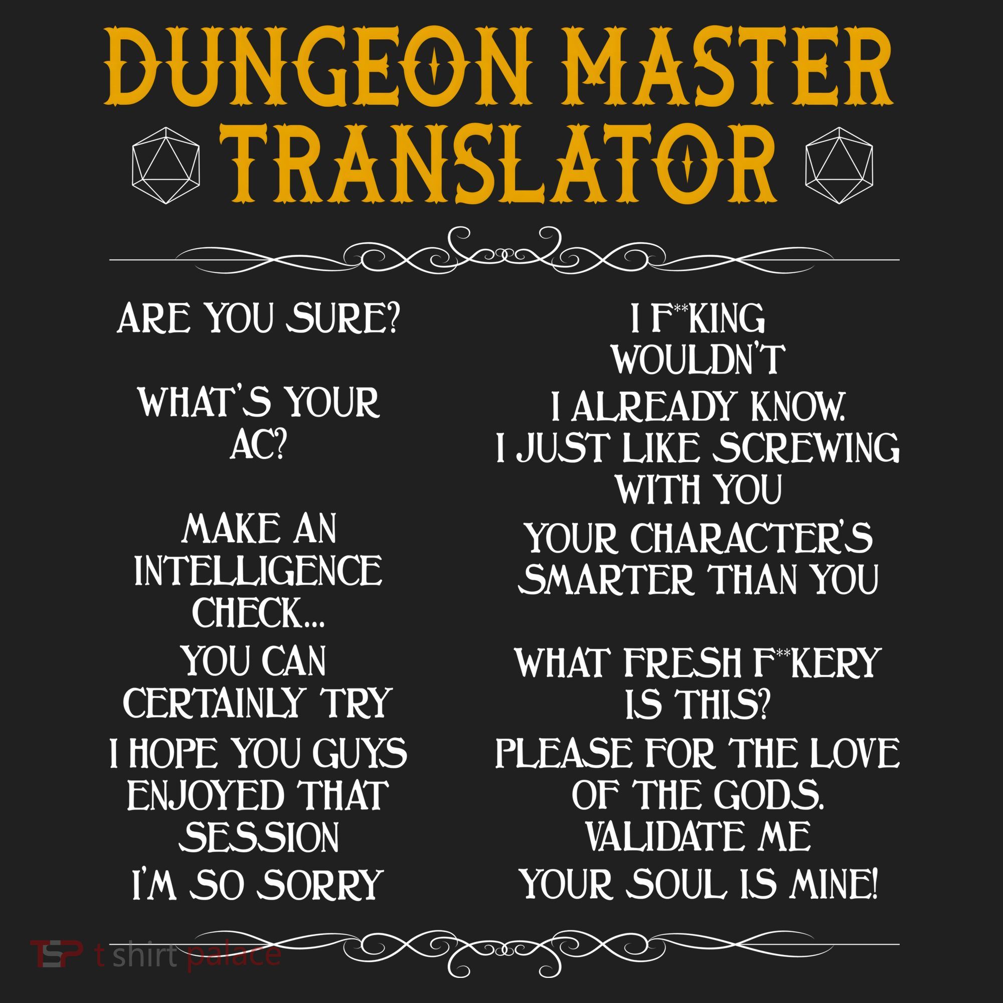 Dungeon Master Translator Funny Golf Towel