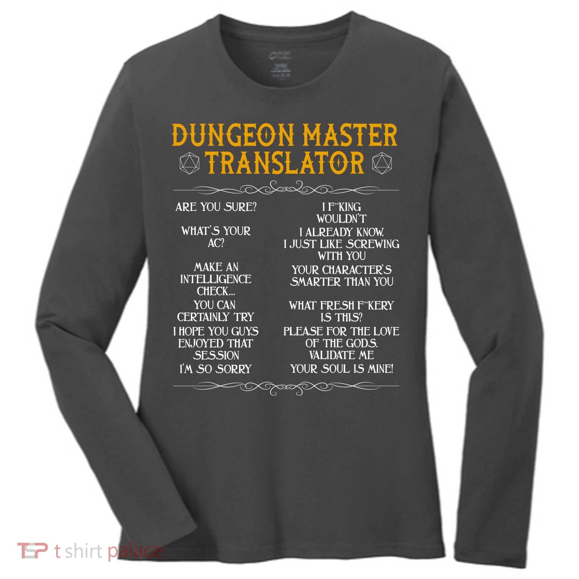Dungeon Master Translator Funny Women's Long Sleeve Shirt