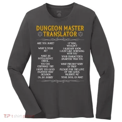 Dungeon Master Translator Funny Women's Long Sleeve Shirt
