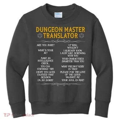 Dungeon Master Translator Funny Kids Sweatshirt