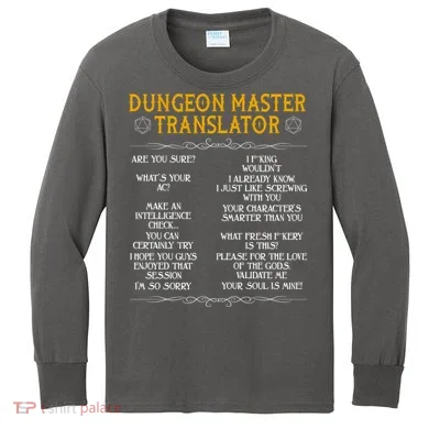 Dungeon Master Translator Funny Kids Long Sleeve Shirt