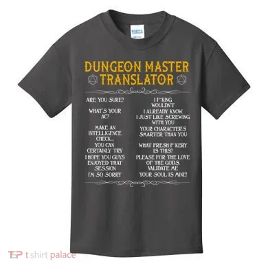 Dungeon Master Translator Funny Kids T-Shirt