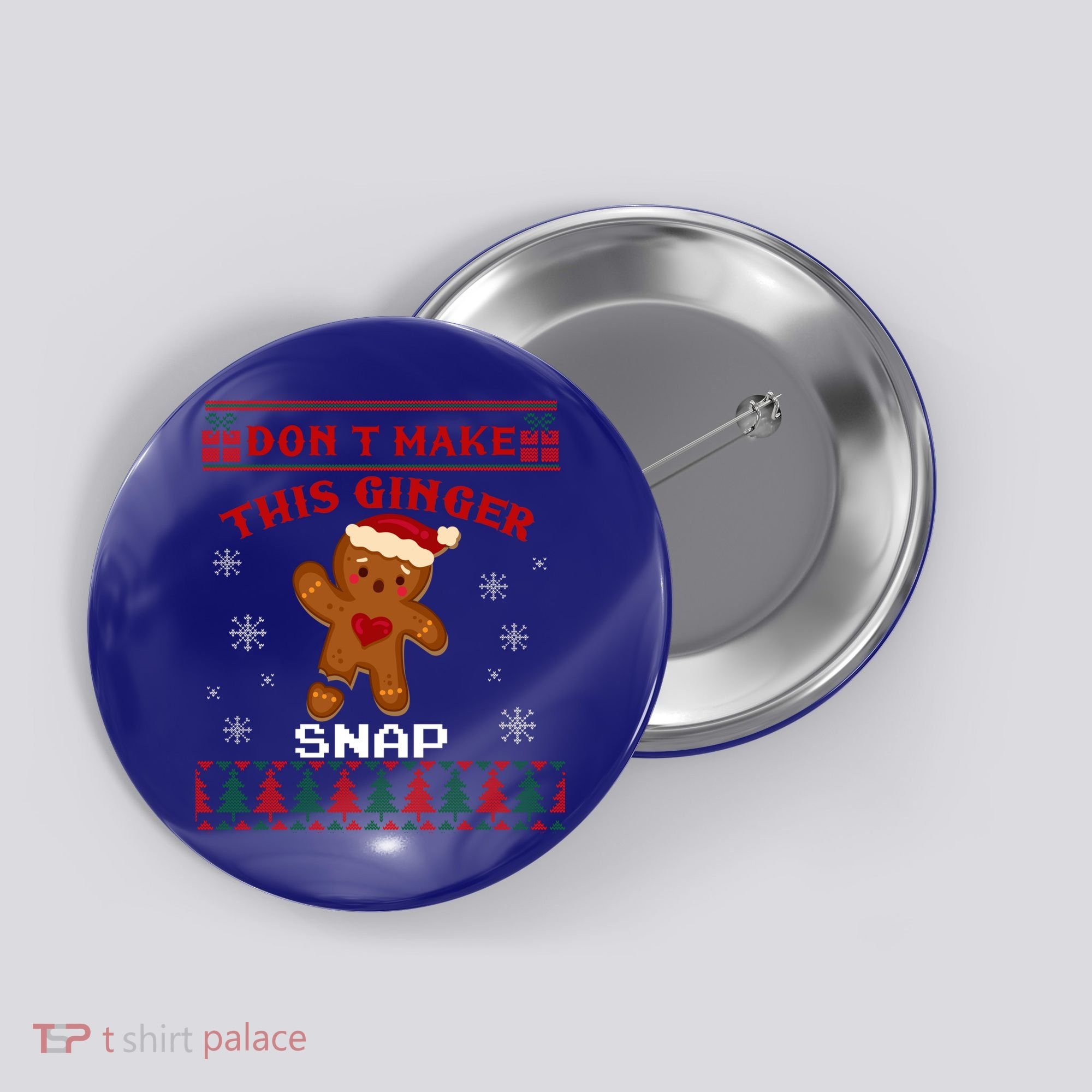 Don't Make This Ginger Snap Funny Ugly Christmas Sweater Gift Button