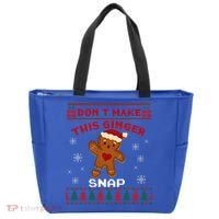 Don't Make This Ginger Snap Funny Ugly Christmas Sweater Gift Tote Bag thumb 0