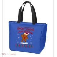 Don't Make This Ginger Snap Funny Ugly Christmas Sweater Gift Tote Bag thumb 3