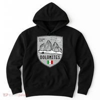 Dolomites Mountain Tre Cime Italy Emblem Hoodie thumb 0