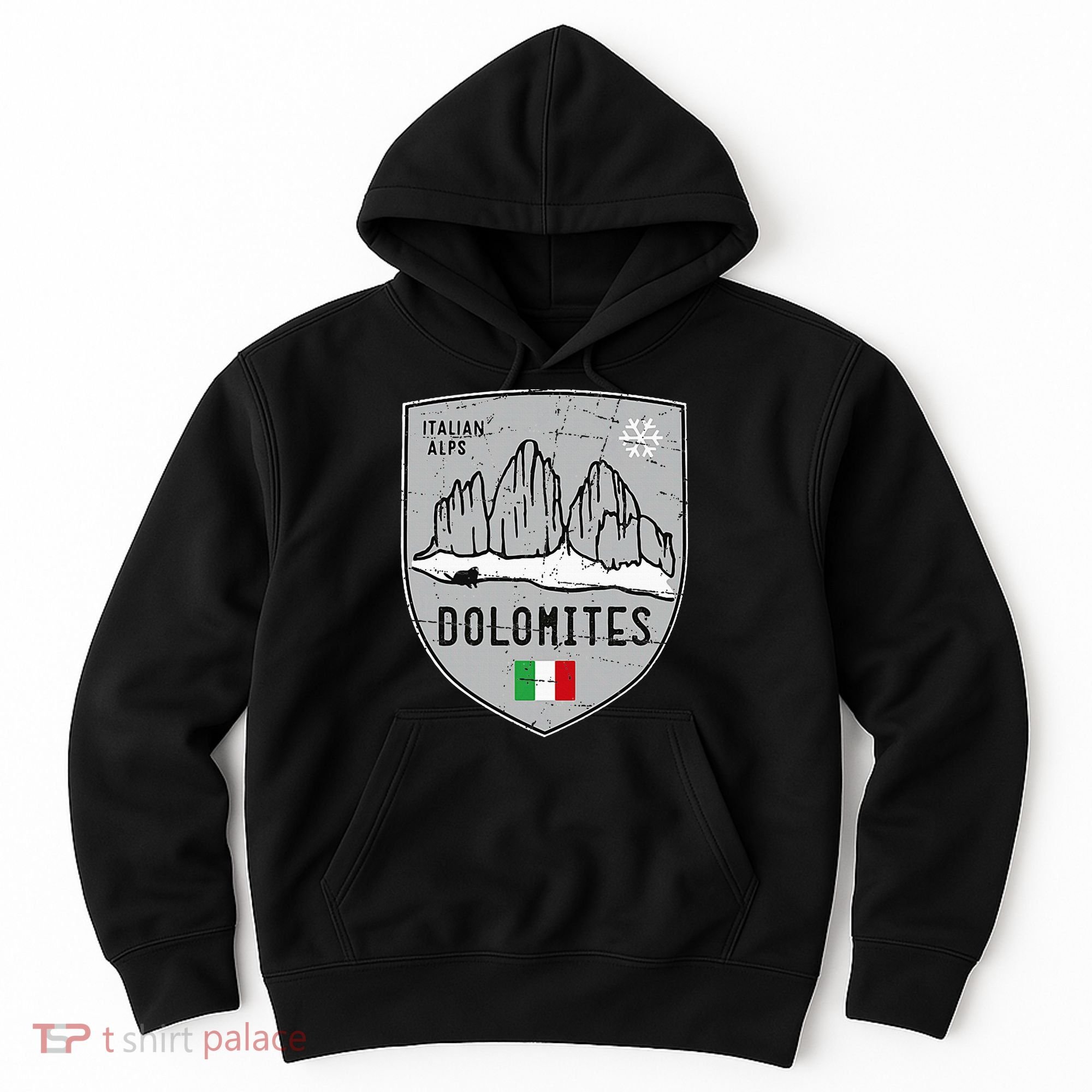 Dolomites Mountain Tre Cime Italy Emblem Hoodie