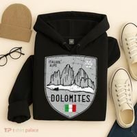 Dolomites Mountain Tre Cime Italy Emblem Hoodie thumb 4