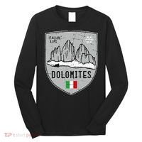 Dolomites Mountain Tre Cime Italy Emblem Long Sleeve Shirt thumb 0