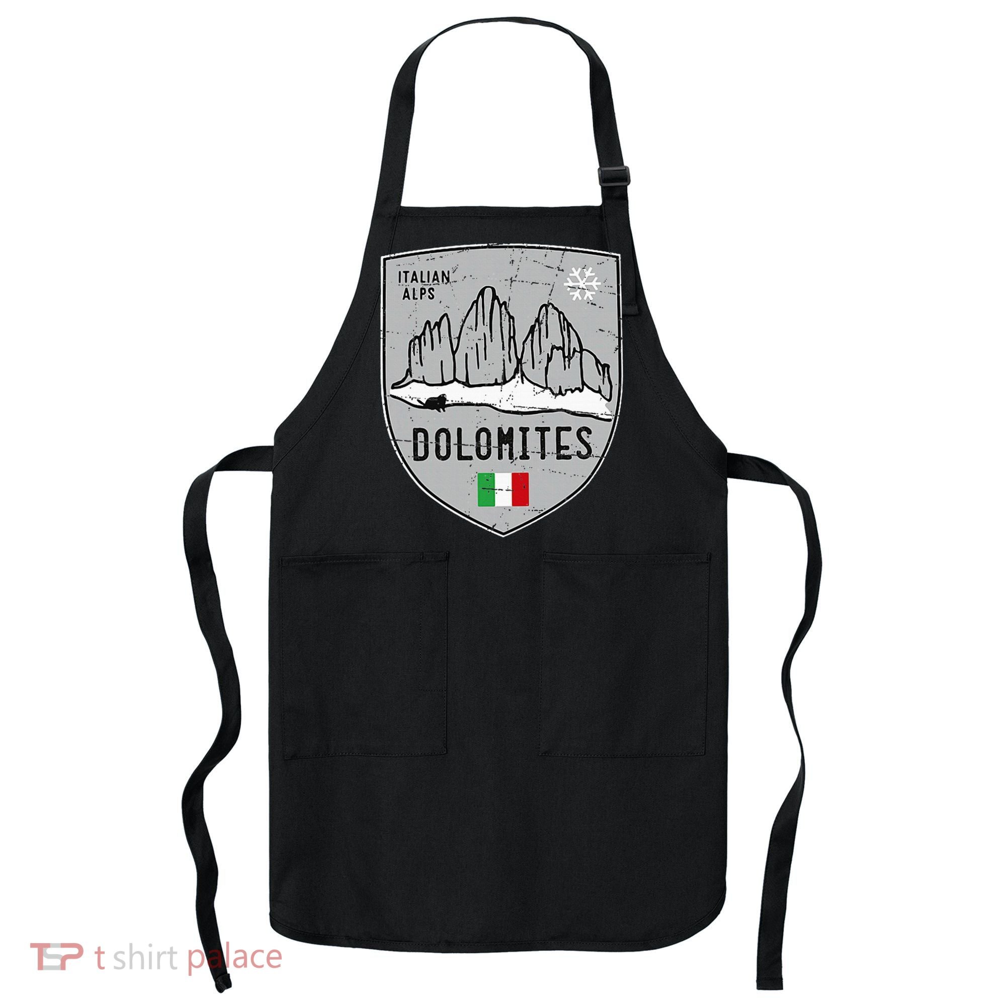 Dolomites Mountain Tre Cime Italy Emblem Apron