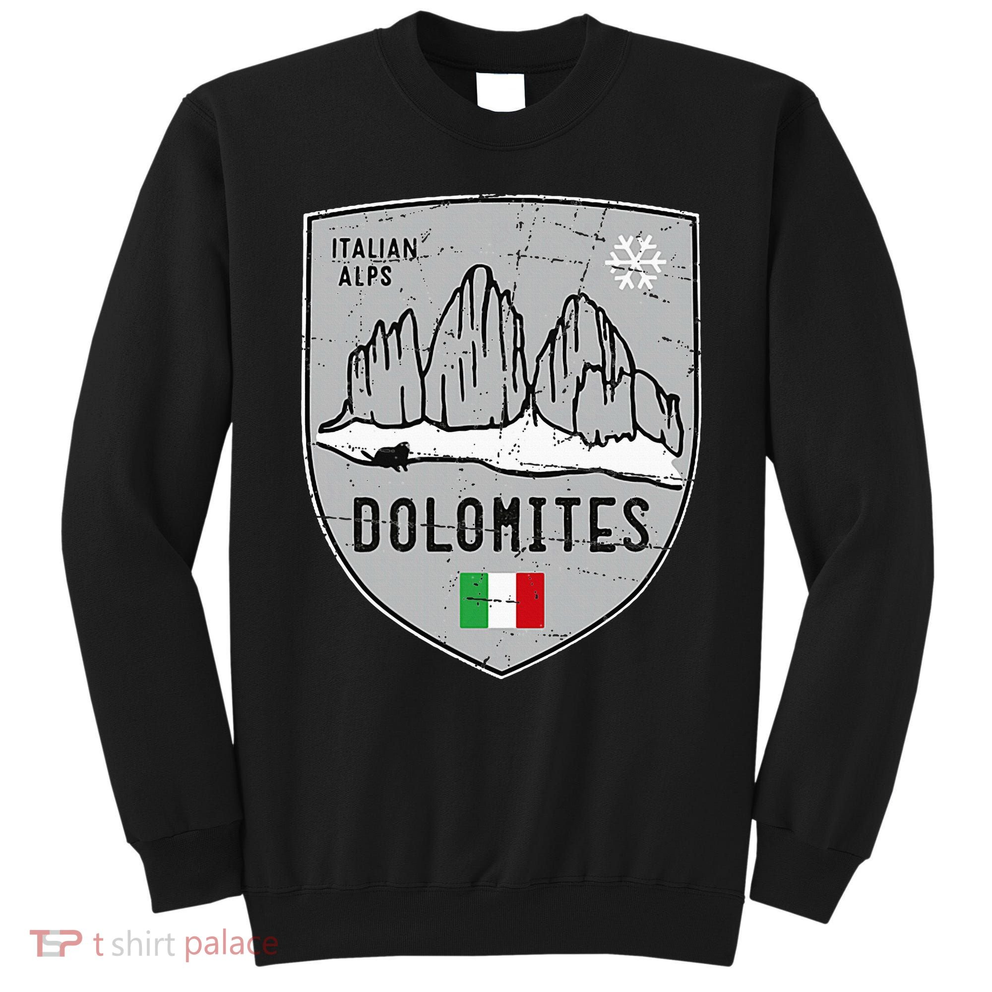 Dolomites Mountain Tre Cime Italy Emblem Sweatshirt