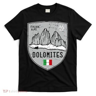 Dolomites Mountain Tre Cime Italy Emblem T-Shirt