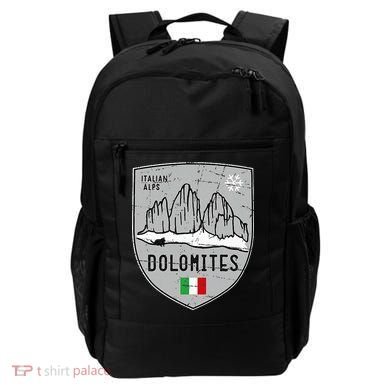 Dolomites Mountain Tre Cime Italy Emblem Backpack