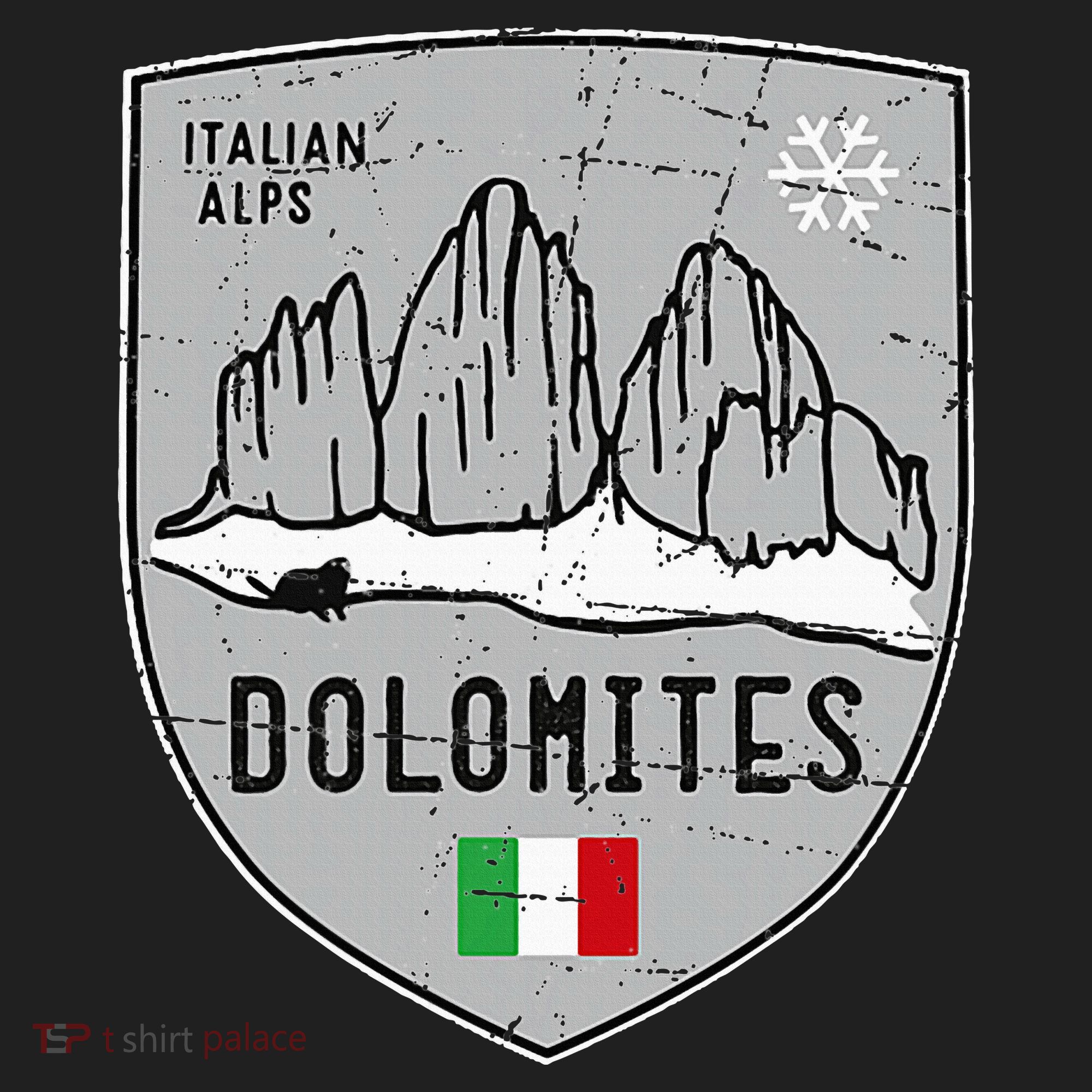 Dolomites Mountain Tre Cime Italy Emblem Beanie