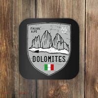 Dolomites Mountain Tre Cime Italy Emblem Coaster thumb 0