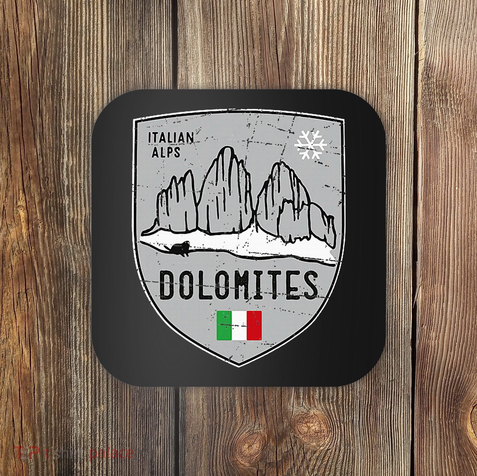 Dolomites Mountain Tre Cime Italy Emblem Coaster