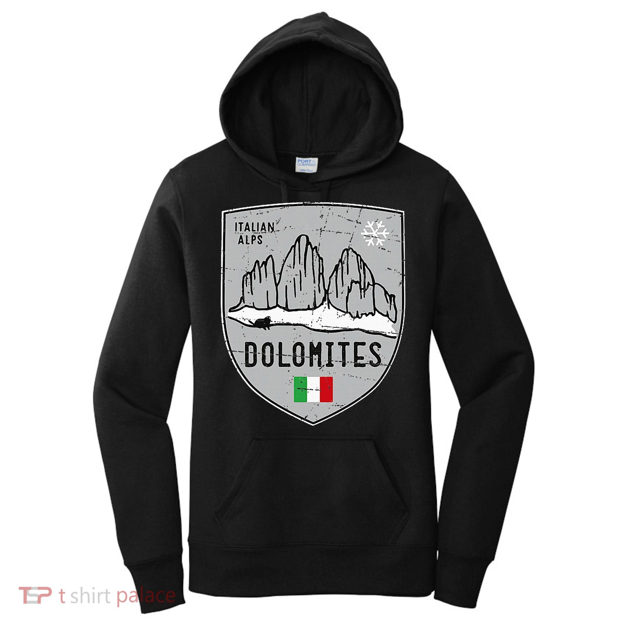 Dolomites Mountain Tre Cime Italy Emblem Women's Hoodie