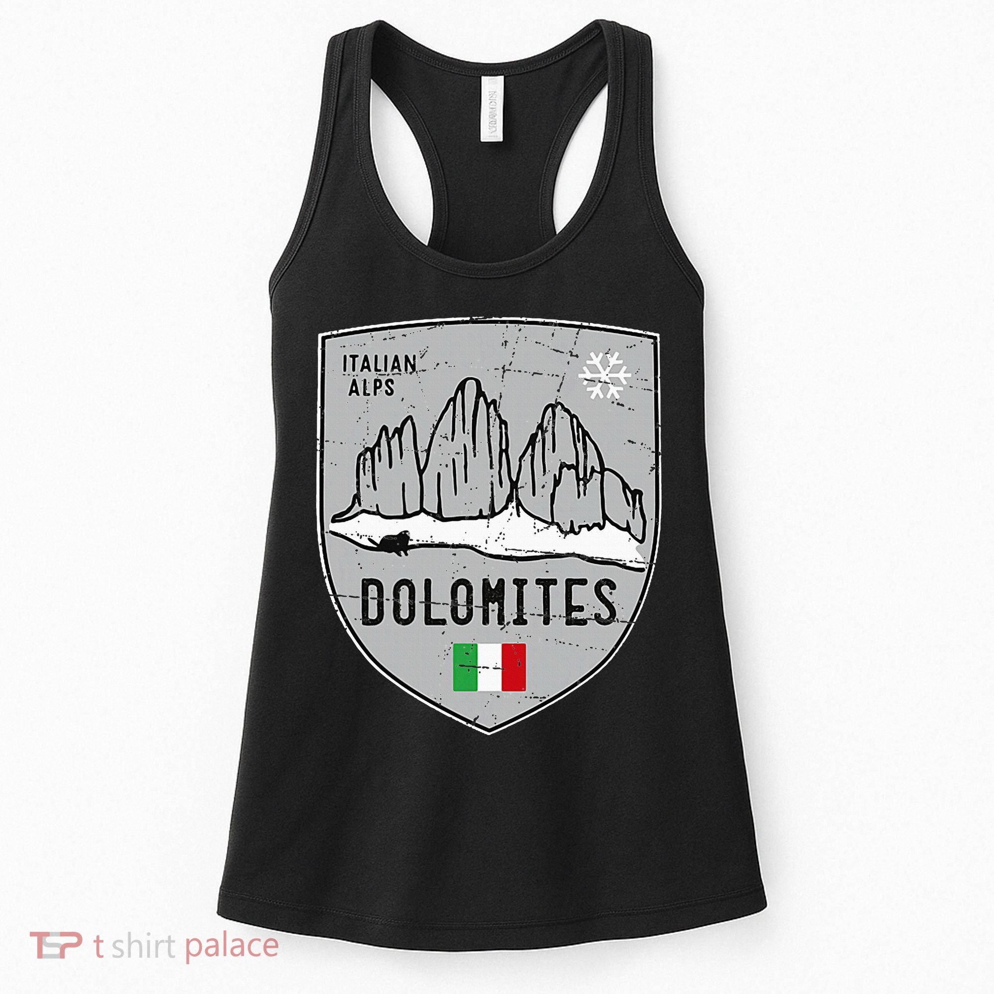 Dolomites Mountain Tre Cime Italy Emblem Women's Tank Top