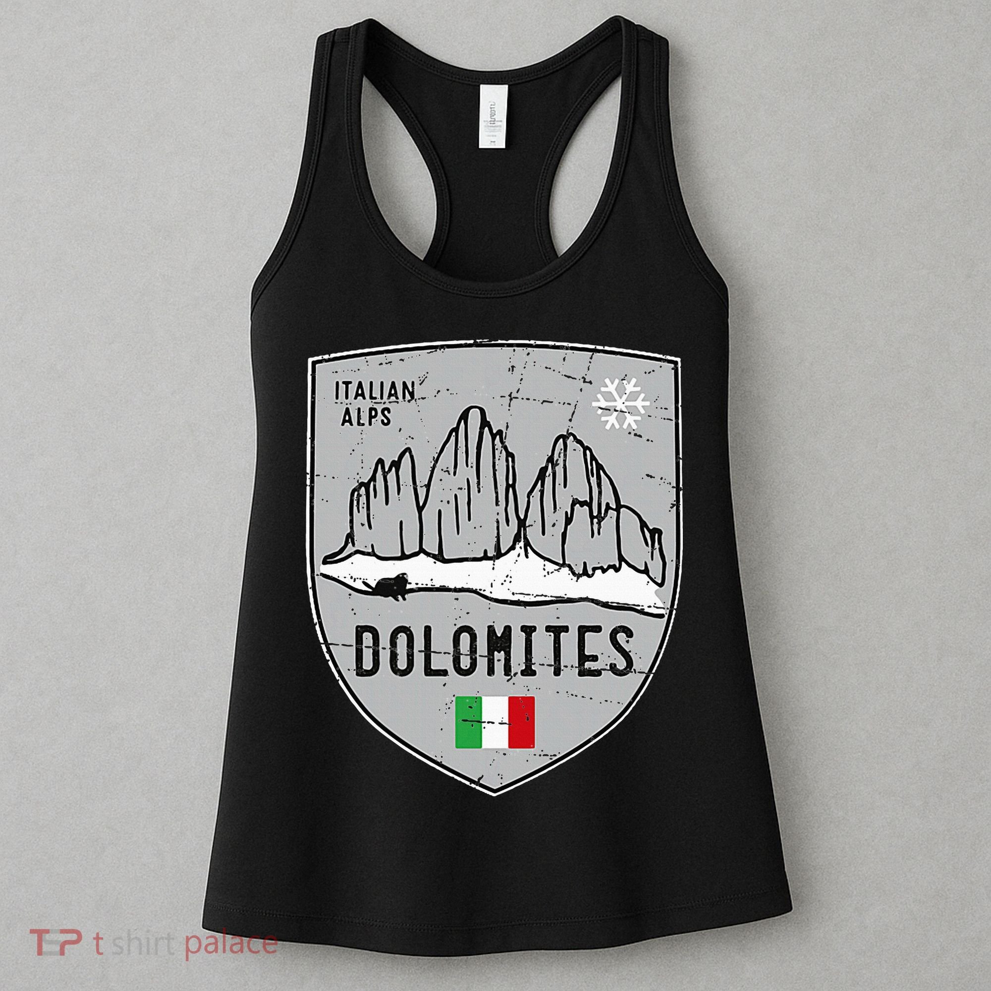 Dolomites Mountain Tre Cime Italy Emblem Women's Tank Top