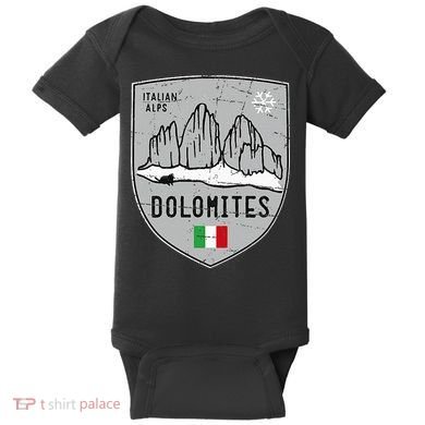 Dolomites Mountain Tre Cime Italy Emblem Baby Bodysuit