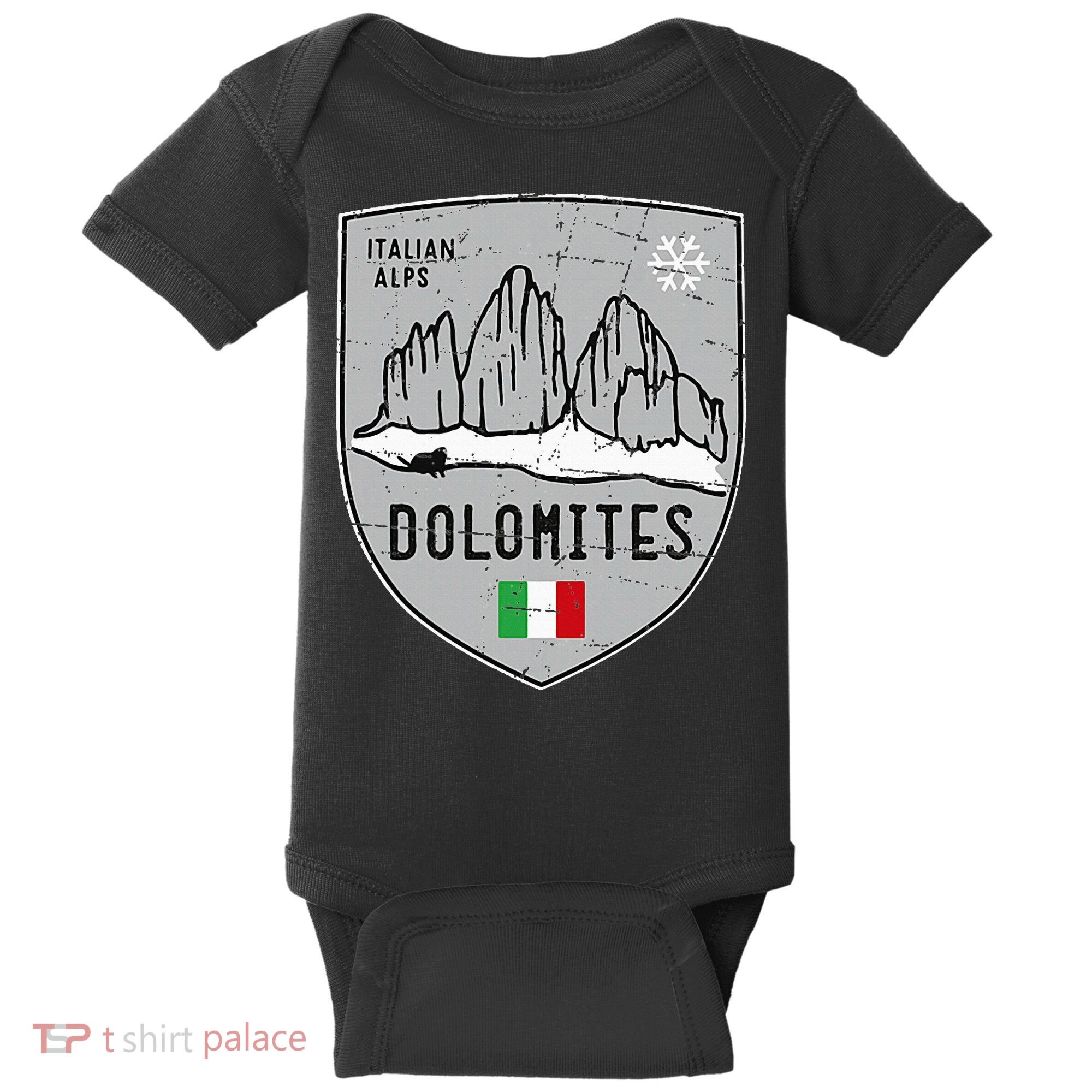 Dolomites Mountain Tre Cime Italy Emblem Baby Bodysuit