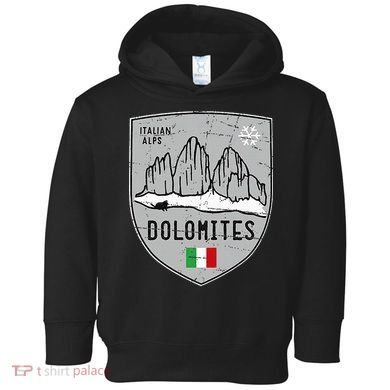 Dolomites Mountain Tre Cime Italy Emblem Toddler Hoodie