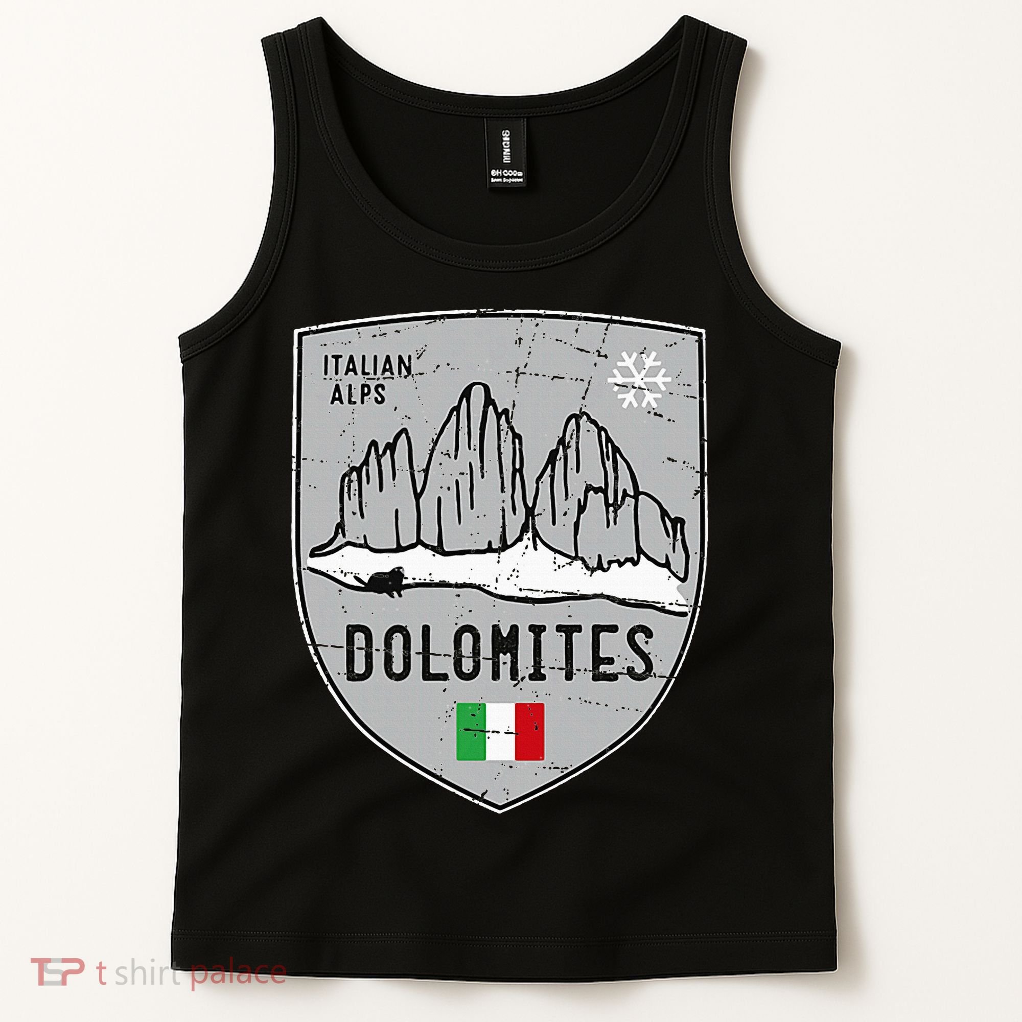 Dolomites Mountain Tre Cime Italy Emblem Tank Top