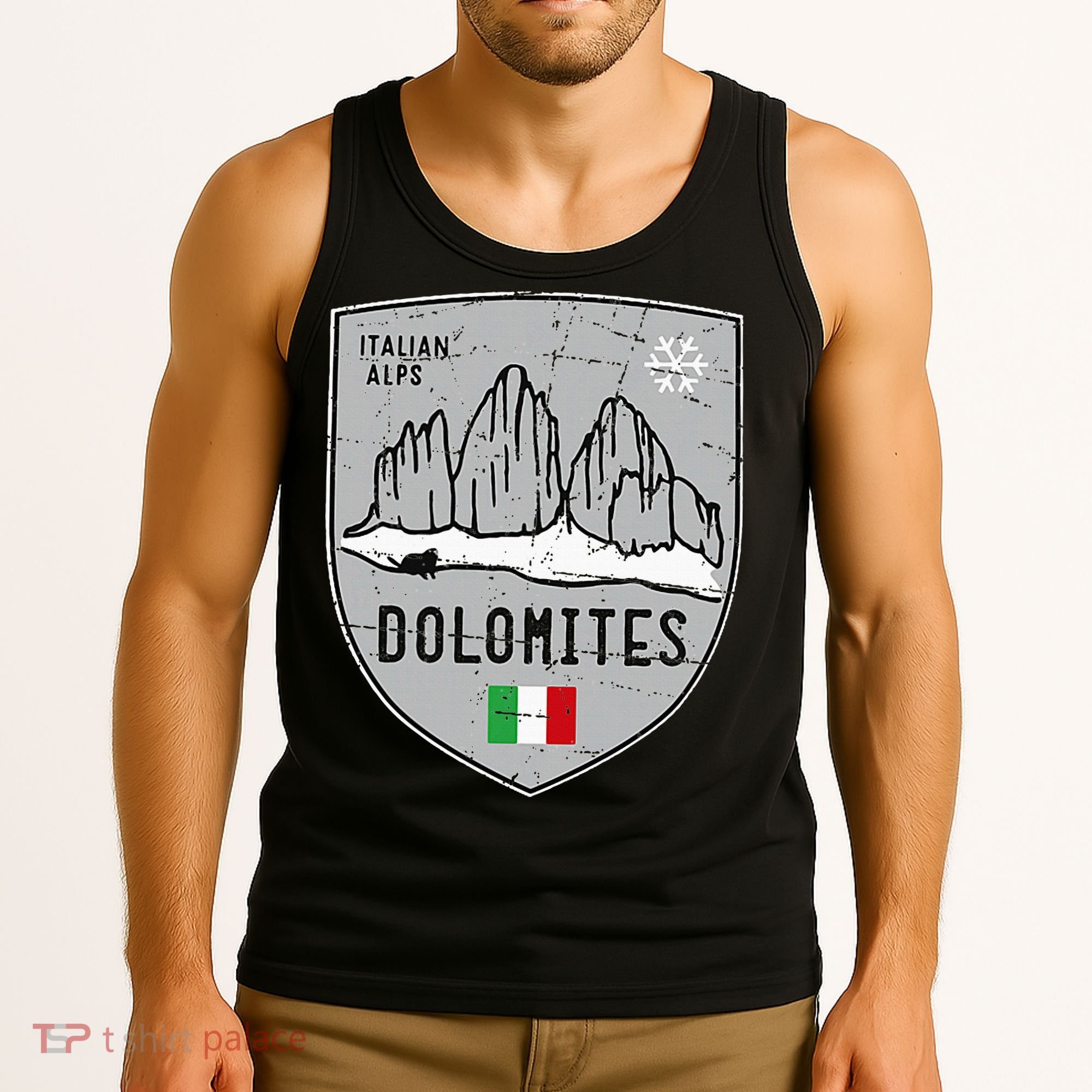 Dolomites Mountain Tre Cime Italy Emblem Tank Top