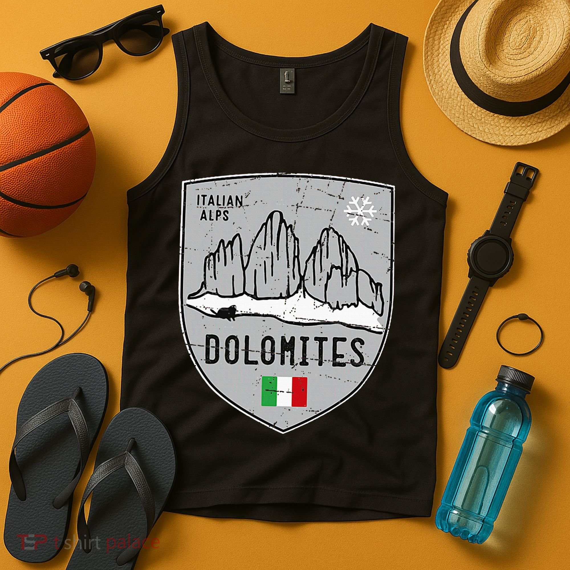 Dolomites Mountain Tre Cime Italy Emblem Tank Top