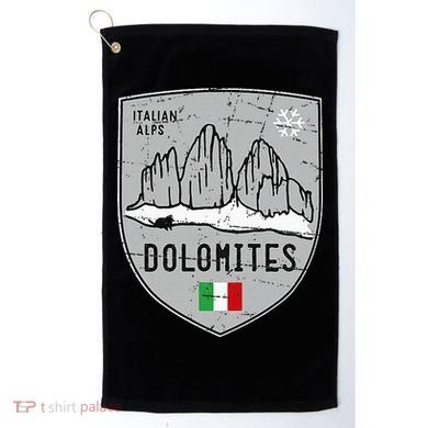 Dolomites Mountain Tre Cime Italy Emblem Golf Towel