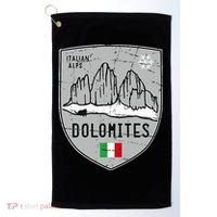 Dolomites Mountain Tre Cime Italy Emblem Golf Towel thumb 0