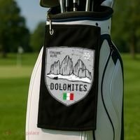 Dolomites Mountain Tre Cime Italy Emblem Golf Towel thumb 2