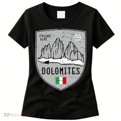 Dolomites Mountain Tre Cime Italy Emblem Women's T-Shirt