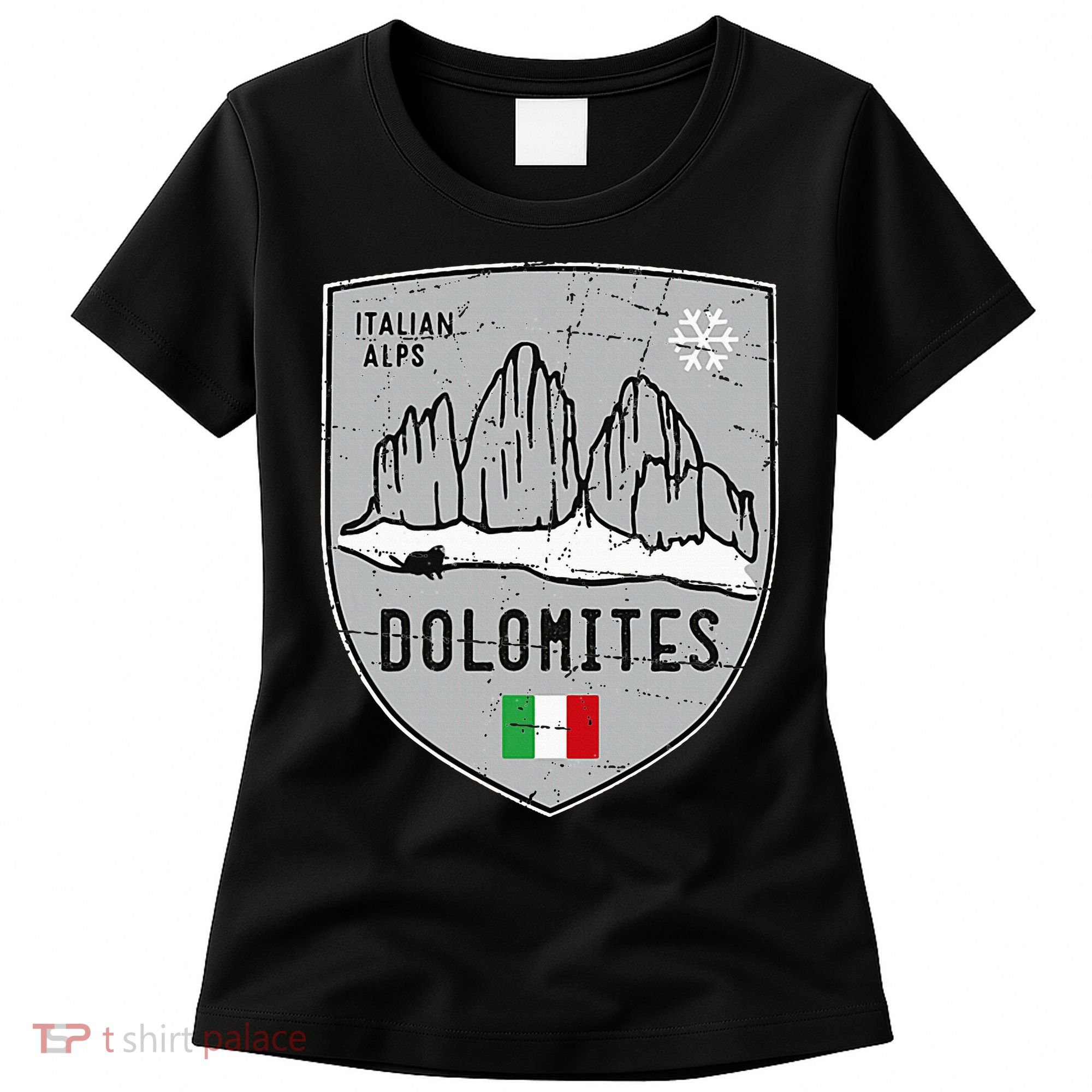 Dolomites Mountain Tre Cime Italy Emblem Women's T-Shirt