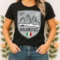 Dolomites Mountain Tre Cime Italy Emblem Women's T-Shirt thumb 2