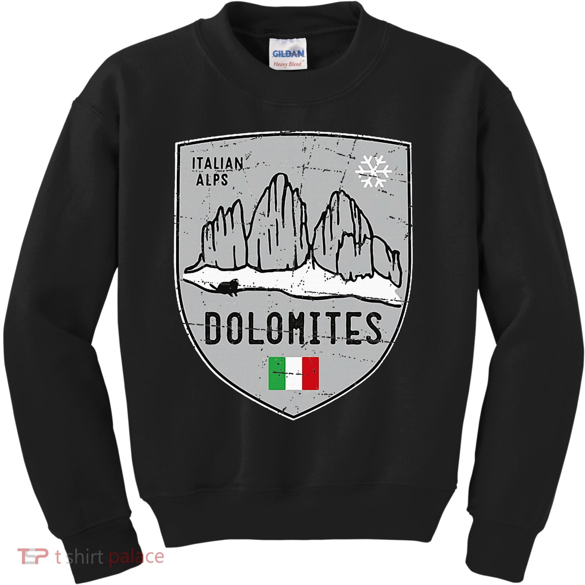 Dolomites Mountain Tre Cime Italy Emblem Kids Sweatshirt