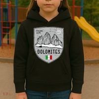 Dolomites Mountain Tre Cime Italy Emblem Kids Hoodie thumb 3