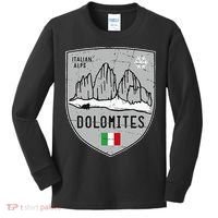 Dolomites Mountain Tre Cime Italy Emblem Kids Long Sleeve Shirt thumb 0