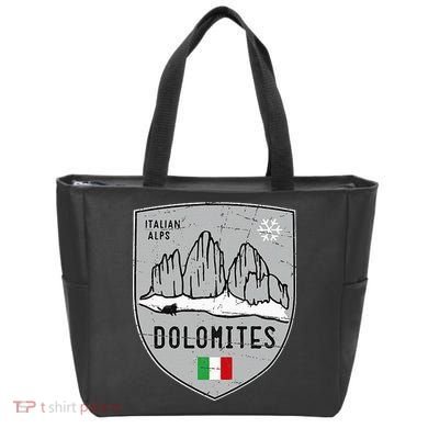 Dolomites Mountain Tre Cime Italy Emblem Tote Bag