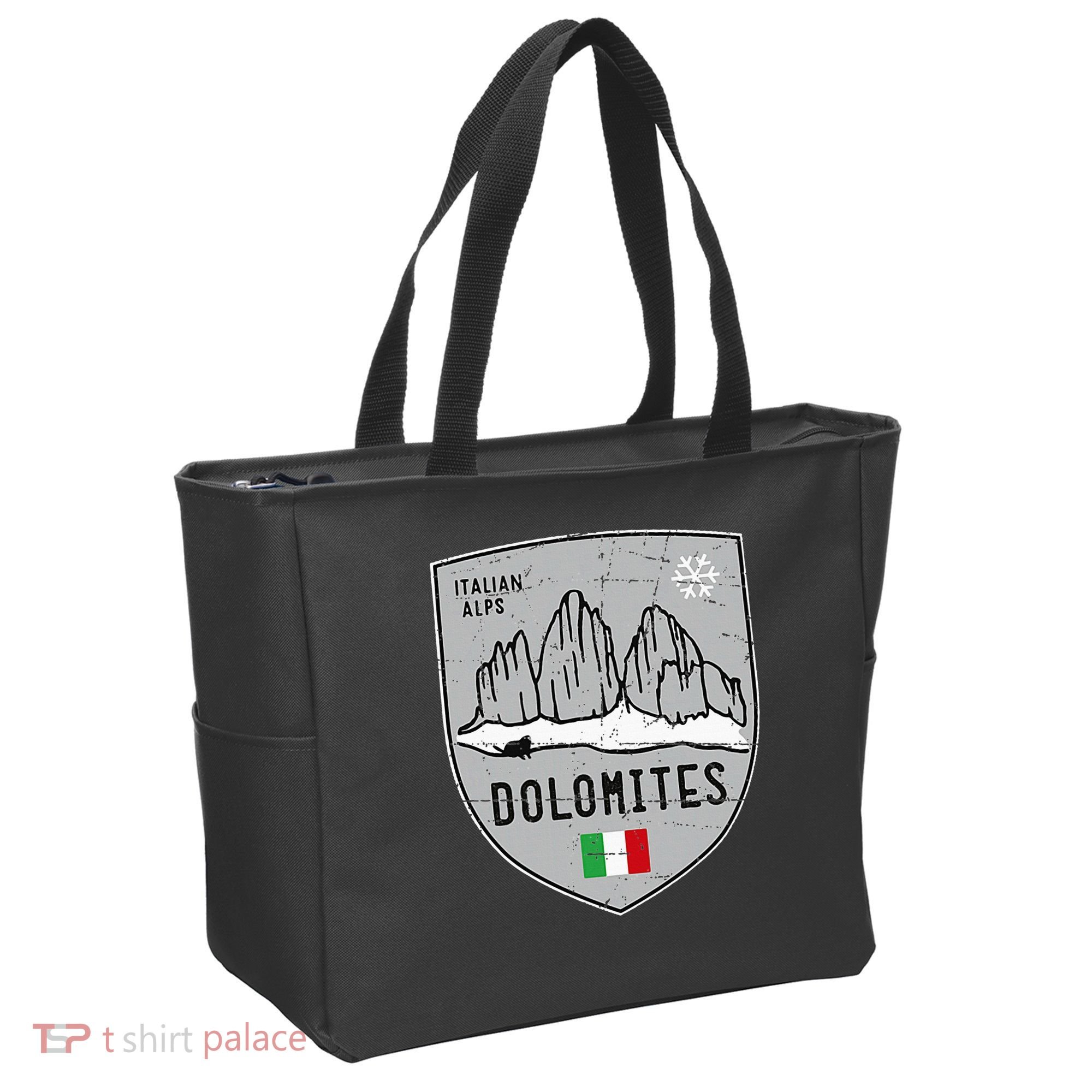 Dolomites Mountain Tre Cime Italy Emblem Tote Bag